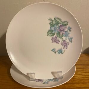 Vintage Royalon Melmac Corsage Salad Plates Set of 2
